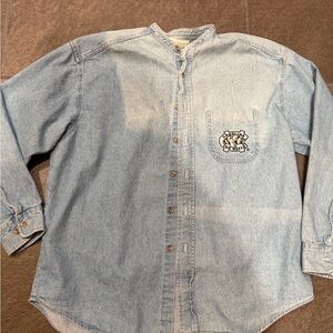 Vintage 90s Denim Long-Sleeve Tarheels button down